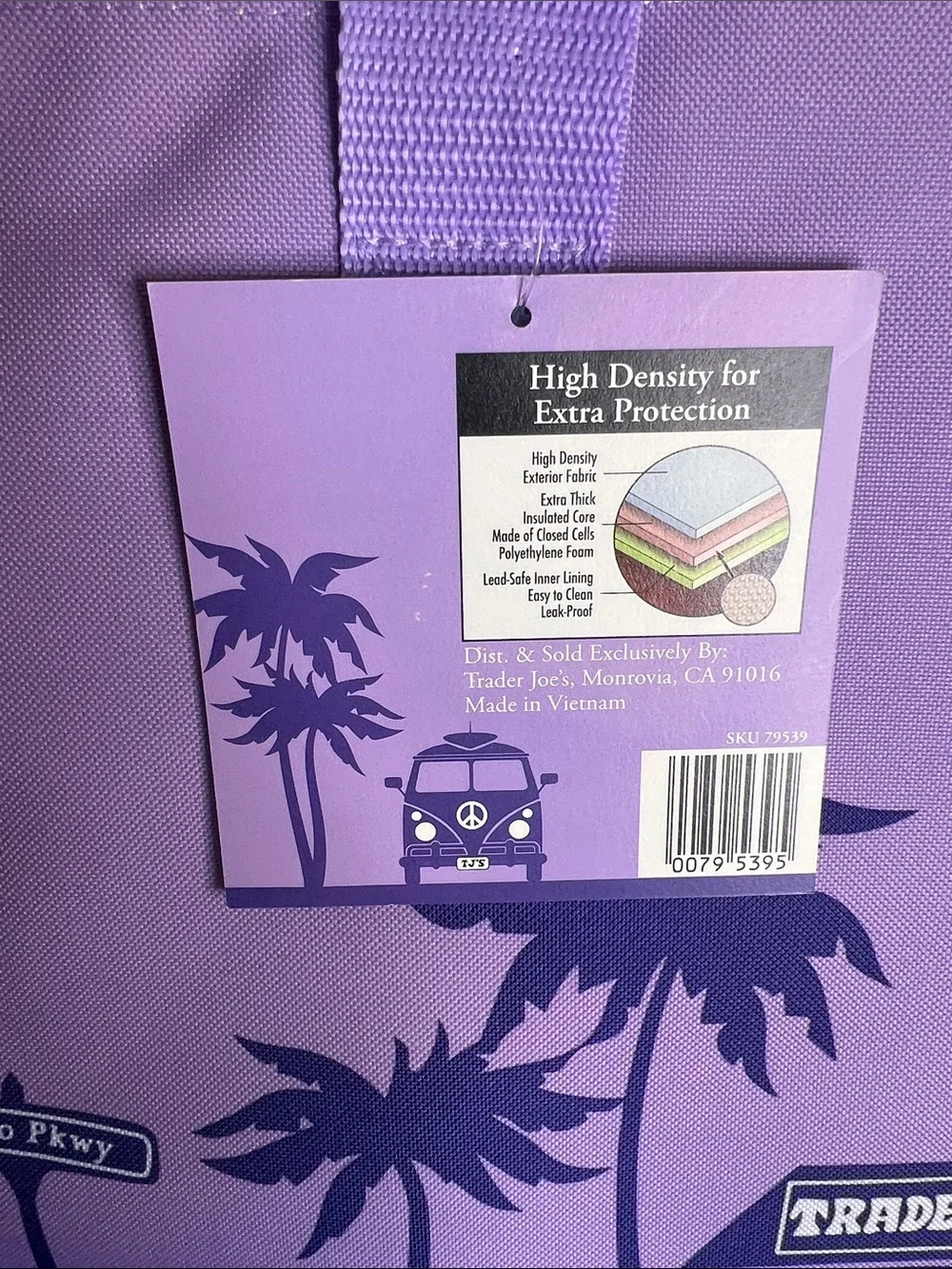 Trader Joe's Purple Insulated Reusable Food Storage Bag